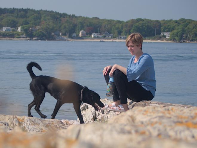 Kiersten and Teaser on the rocks