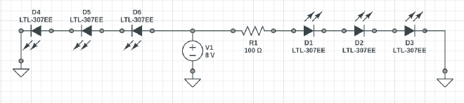 Schematic drawing of the faulty sensor bar