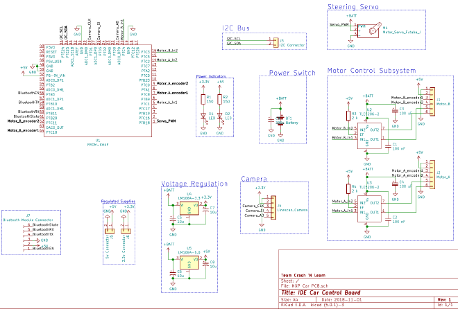 PCB schematic designed in KiCad