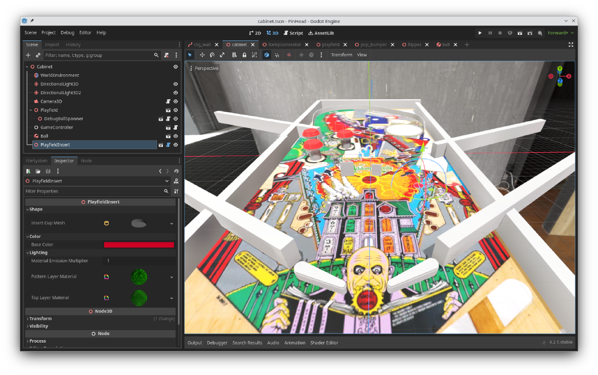 Virtual Pinball System in Godot Engine